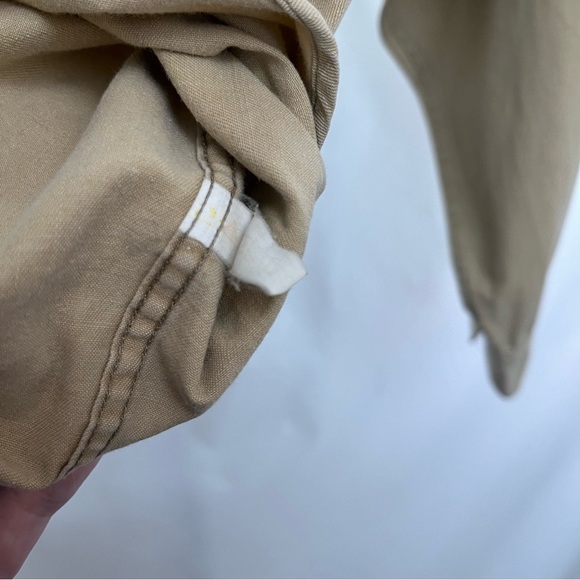 Vintage 1970s Utility Shirt Jacket - Fishing Hunting Outdoors - Pale Yellow Med - Picture 10 of 11